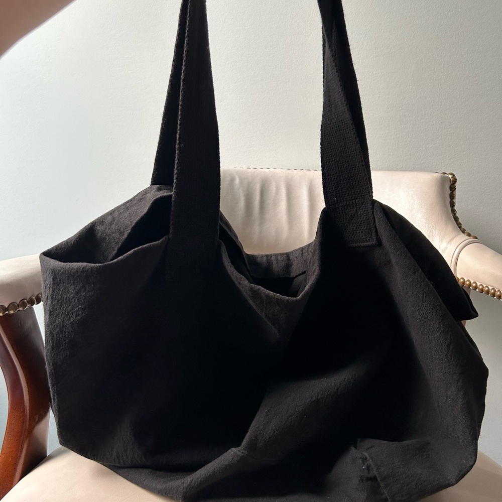 Sporty and Rich black canvas tote style bag - Picture 4 of 5